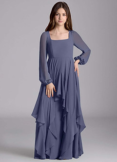 Azazie Clara Junior Klänning av A-Line i Chiffong Blouson image5