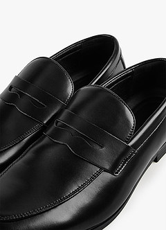 front Men's Leather Penny Loafers