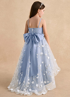 Azazie Celia Flower Girl Dresses Ice A-Line Spaghetti Strap Tulle Dress image2