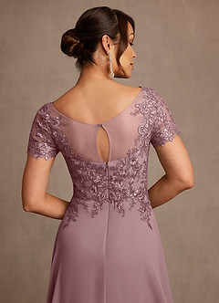 Azazie Alva Mother of the Bride Dresses Dusty Rose A-Line Lace Dress image7