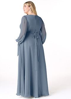 Azazie Leonia Brautjungfernkleider A-Linie Langarm Chiffon Kleid Zwielichtviolett image9