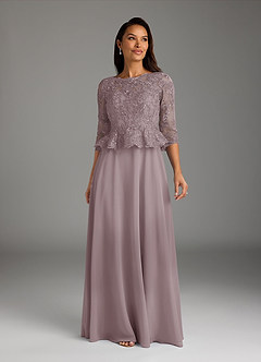 Azazie Averie Mother of the Bride Dresses Dusk A-Line Boatneck Sequins Chiffon Dress image2