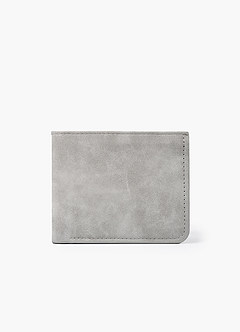 front Cartera plegable de cuero mate jaspeado para hombre