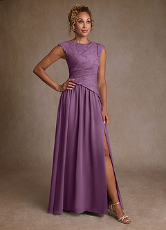 Azazie Kalleen vestidos de madre de la novia Vestido de Glicinia de Gasa de Corte en A con Plisado image1