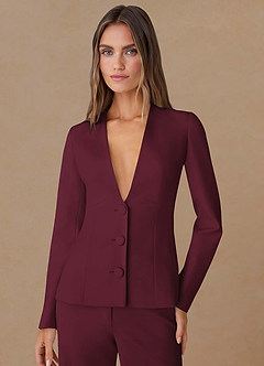 front Elara Bourgogne Ekstremt dybt snit i raffineret vævning i 2 dele