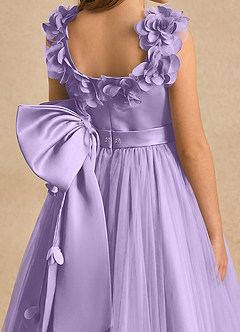 Azazie Eden Robe Demoiselle D'honneur Fillette Robe Princesse en Tulle Plissée Lilas image5