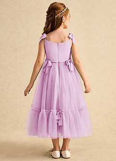 Azazie Jaci Blumenmädchenkleider A-Linie Spaghetti Riemen Chiffon Kleid Bonbonrosa image5