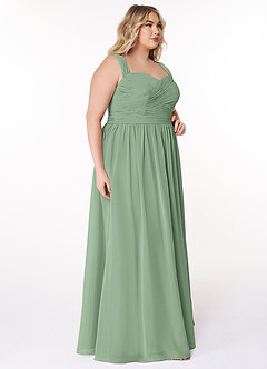 Azazie Zapheira Bridesmaid Dresses Matcha A-Line Ruched Chiffon Dress image9