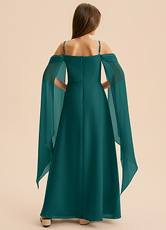 Azazie Moana Junior Linia A Pofałdowany Szyfon Długość podłogi Młodsza druhna Sukienka image5