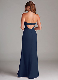 Azazie Leonis Bridesmaid Dresses Dark Navy Sheath Strapless Chiffon Convertible Dress image5