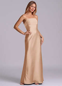 Azazie Ailanie Brudtärnklänningar Klä av Tubklänning i Stretch Satin Axelbandslös Engelsk Ros image5