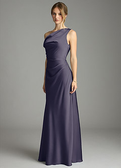 Azazie Emerson Brautjungfernkleider Meerjungfrau-Linie Schulterfrei Stretch-Satin Kleid Sturm image2