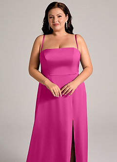 Azazie Wren Brudtärnklänningar Klä av A-Linje i Stretch Satin Axelbandslös Fuchsia Konvertibel image11
