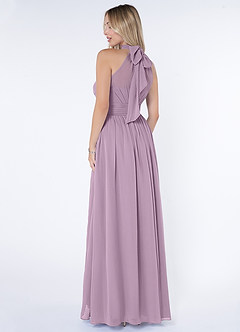Azazie Iman Robes de demoiselle d'honneur Robe Trapèze en Mousseline de soie Ligne A froncée Glycine image5