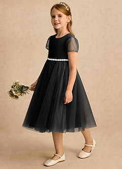 Azazie Kaylor Flower Girl Klänningar Klänning A-linje i Tyll Plisserad image4