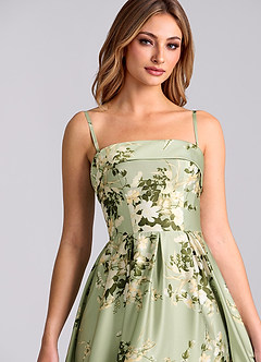 Azazie Lucienne Vestidos de madrinha de casamento Vestido Vinhas Florais de Cetim elástico de Linha A com Sem alças image6