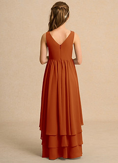 Azazie Kitten Junior Formal Jurken voor bloemenmeisjes A-Lijn Jurk van Chiffon Paprika image2