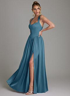 Azazie Francis Bridesmaid Dresses Bermuda A-Line Corset Stretch Satin Dress image5