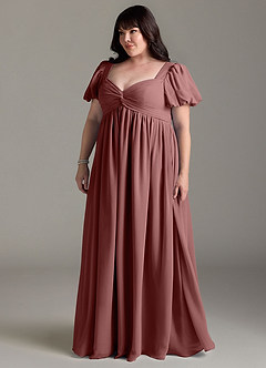 Azazie Madisynn Maternity Bridesmaid Dresses Bow Chiffon Floor-Length Dress image8