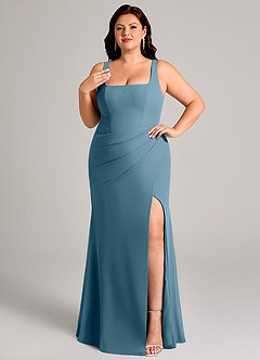 Azazie Mero Bridesmaid Dresses Bermuda Sheath Pleated Chiffon Dress image11