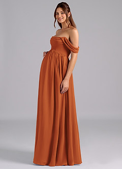 Azazie Saige Maternity Bridesmaid Dresses A-Line Pleated Chiffon Floor-Length Dress image5
