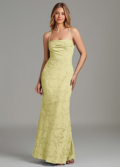 Azazie Ola Bridesmaid Dresses Lemon Sorbet Mermaid Corset Floral Burnout Dress image1