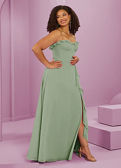 Barbie ♥ Azazie Bridesmaid Dresses Dusty Sage A-Line Sweetheart Neckline Chiffon Dress image12