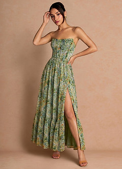 Portia Green Floral Maxi Dress image4