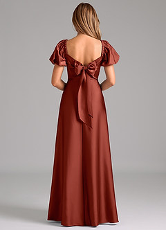 Azazie Fatima Bridesmaid Dresses Terracotta A-Line Sweetheart Neckline Stretch Satin Dress image6