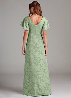 Azazie Ambrosia Bridesmaid Dresses Dusty Sage A-Line Pleated Floral Burnout Dress image7