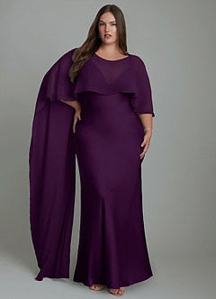 Azazie Stefania Bridesmaid Dresses Grape A-Line Stretch Satin Dress image9