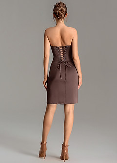 Azazie Adrienne Bridesmaid Dresses Ganache Mermaid Corset Stretch Satin Convertible Dress image8