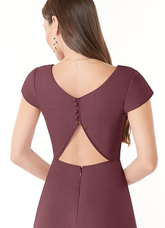 Azazie Hainsly Bridesmaid Dresses Sangria A-Line Sweetheart Neckline Chiffon Dress image6