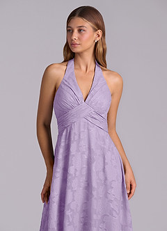 Azazie Tessie Brudtärnklänningar Klä av A-Linje i Blommig Utbrändhet Plisserad Lila image7