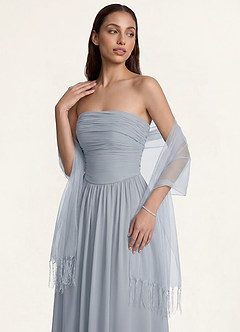 front Azazie Chiffon-Schal mit Quasten