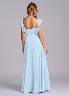 Azazie Leilani Bridesmaid Dresses Sky Blue A-Line Pleated Chiffon Dress image2
