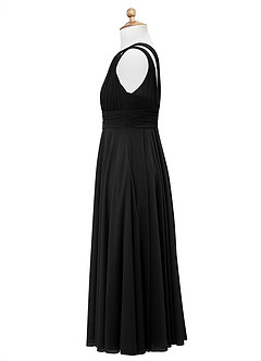 Azazie Charlize Junior Black A-Line Mesh Dress image9