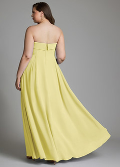 Azazie Lucienne Vestidos de damas de honor Vestido Sorbete De Limón de Gasa de Línea A Convertible con Palabra de honor image9