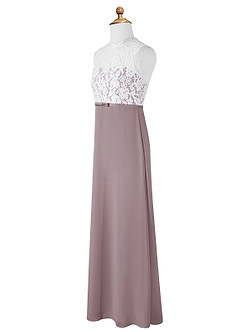 Azazie Rana Junior A-Linie Spitze Chiffon Kleid Dämmerung image7