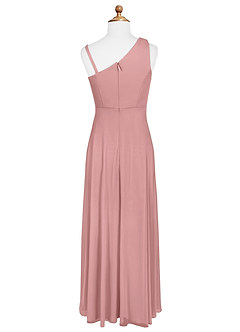 Azazie Brooke Junior Dusty Rose A-Line Pleated Mesh Dress image6