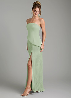 Azazie Tierney Bridesmaid Dresses Dusty Sage A-Line Strapless Chiffon Convertible Dress image5