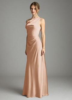 Azazie Emerson Abiti da Damigella Abito Sirena in Raso Elasticizzato a Spalla Scoperta Rosa Inglese image4