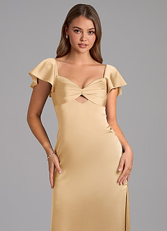 Azazie Demia 신부 들러리 드레스 쉬스 스윗하트 네크라인 스트레치 새틴 발목 길이 드레스 image7