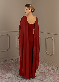 Azazie Dion Mother of the Bride Dresses Terracotta Sheath Scoop Stretch Crepe Dress image2