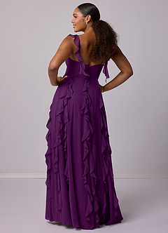 Barbie ♥ Azazie Vestidos de damas de honor Vestido de Uva de Gasa de Corte en A con Con bolsillos image8