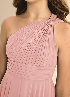 Azazie Charlize Junior Rosette A-Line Pleated Chiffon Dress image6