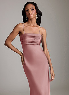 Azazie Saylor Brudtärnklänningar Klä av Sjöjungfru i Stretch Satin Axelbandslös Dammig Ros image3