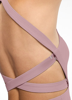 Azazie Clarice Brautjungfernkleider A-Linie Halter Chiffon Kleider Altrosa image7