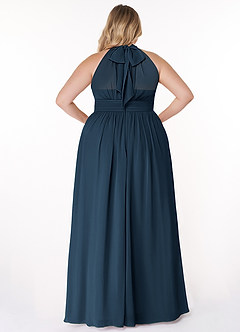 Azazie Iman Bridesmaid Dresses Dark Navy A-Line A-Line Ruched Chiffon Dress image9