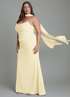 Azazie Sorrel Abiti da Damigella Abito Sirena in Chiffon Corsetto Sorbetto Al Limone image14